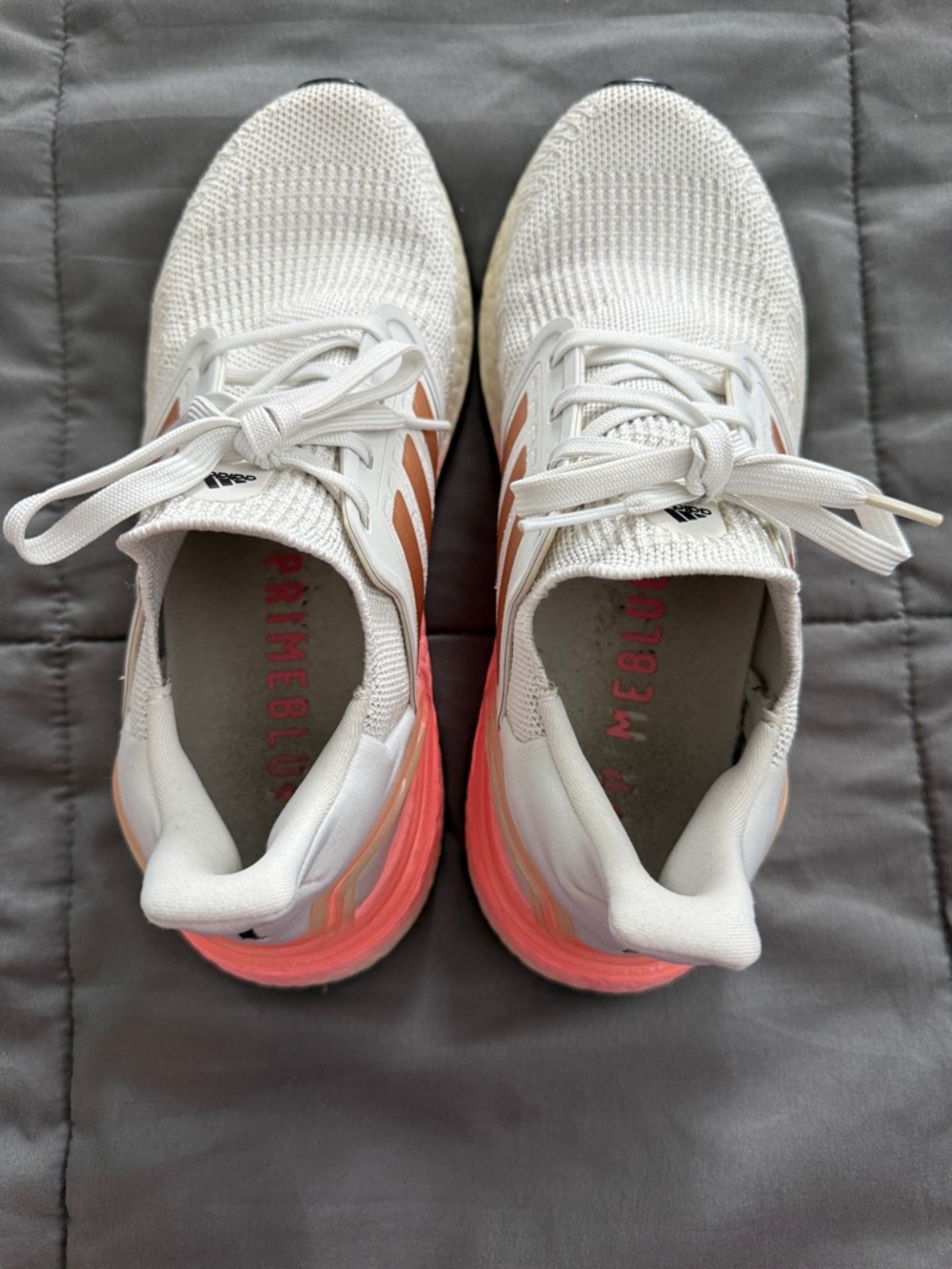 Adidas Ultra Boost 20 White Copper Flash Red Pink Women's Athletic Shoes 8.5 - Picture 4 of 8